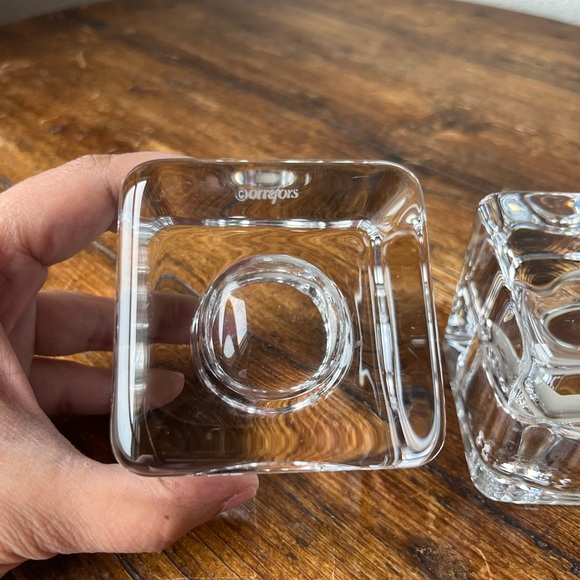 Orrefors Crystal Ice Cube Votive Candle Holder Design by Goran Warff - Picture 4 of 6